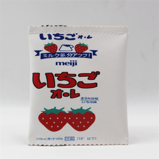 Picture of White - Strawberry Simulation Fun Cookie Snack Bag Cute Coin Purse