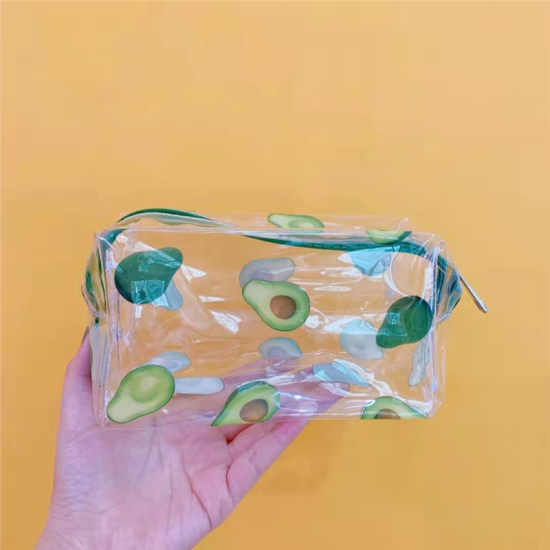 Bild von 16 # Avocado transparente wasserdichte Kosmetiktasche tragbare große Kapazität