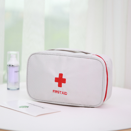 Picture of White fashion handbag medicine bag first aid kit medicine finishing debris classification
