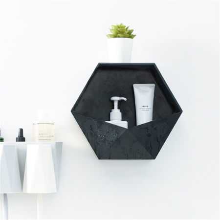 Immagine di Plastica Rack Di Stoccaggio Esagono Nero 25.5cm x 22cm, 1 Pz