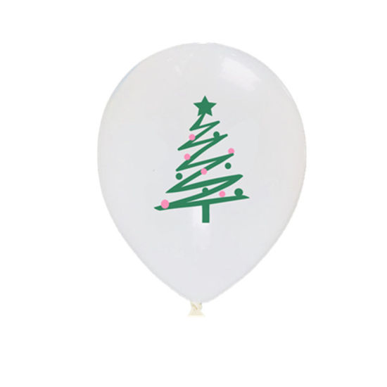 Picture of Latex Balloon White & Green Christmas Tree 2 PCs