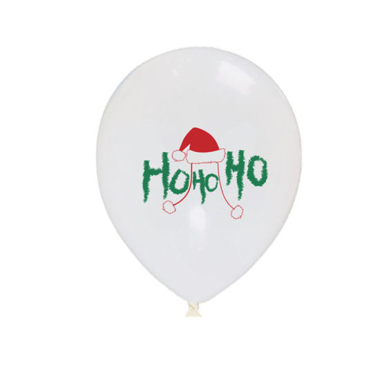 Picture of Latex Balloon White Christmas Hats 2 PCs