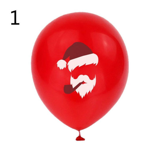 Bild von Milchsaft Ballon Rot & Grün Hut Message " Merry Christmas " 2 Stück