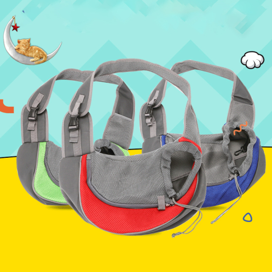 Изображение Зеленый - Щенок Маленький Рюкзак для переноски животных Сетка Передняя дорожная сумка Рюкзак Малый размер