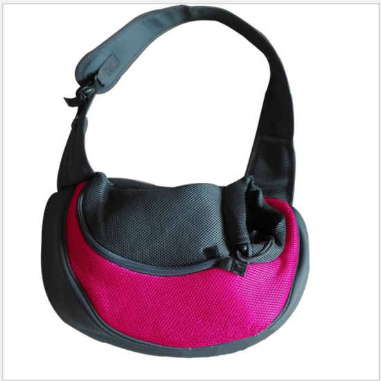 Picture of Fuchsia - Pet Dog Cat Puppy Small Animal Carrier Sling Front Mesh Travel Shoulder Bag Backpack Small Size
