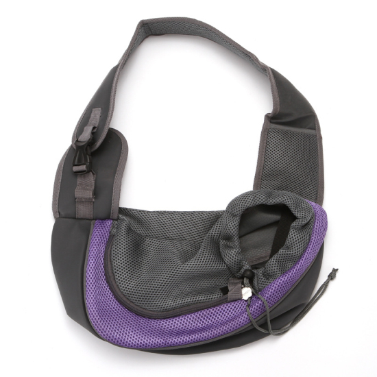 紫-猫犬動物キャリアスリングフロントメッシュトラベルトートショルダーバッグS の画像