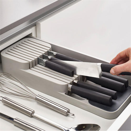 Bild von Grau - Cutter einsetzen Besteck Utensil Trennwand Organizer Tablett Küchen Fach Lagerung