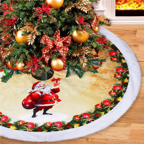 Bild von Stoff Teppich Rund Bunt Weihnachten Weihnachtsmann 98cm D., 1 Stück