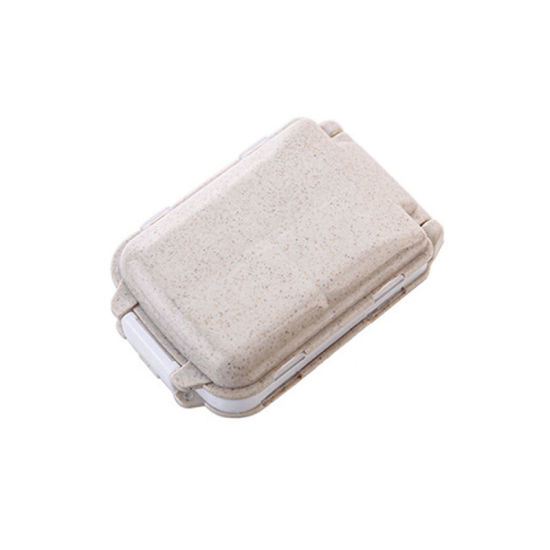 Picture of Wheat Straw Pill Box Beige Rectangle 10cm x 3.8cm, 1 Piece