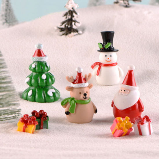 Bild von PVC Ornamente Dekorationen Weihnachten Schneemann Weiß & Rot 45mm x 25mm, 1 Stück