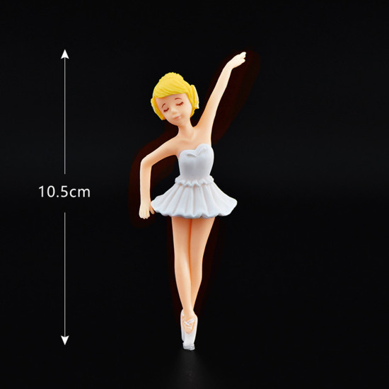 Picture of PVC Ornaments Decorations White & Yellow Ballerina 10.5cm, 1 Piece