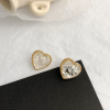 Picture of Ear Post Stud Earrings Gold Plated Heart 18mm x 18mm, 1 Pair