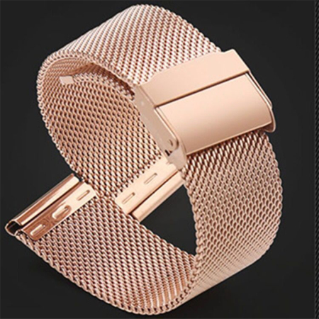 Image de Bandes de Montre en 304 Acier Inoxydable Or Rose Largeur: 18mm, 17cm - 16cmlong, 1 Pièce