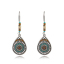 Picture of 1 Pair Retro Earrings Antique Silver Color Multicolor Enamel Drop 70mm x 23mm