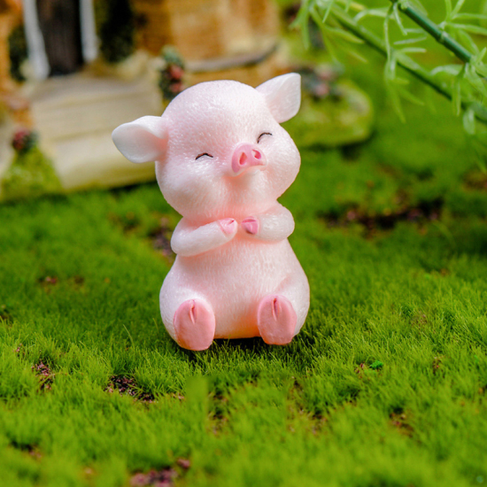 Picture of Ornaments Decorations Pig Animal Pink 37mm x 30mm, 1 Piece