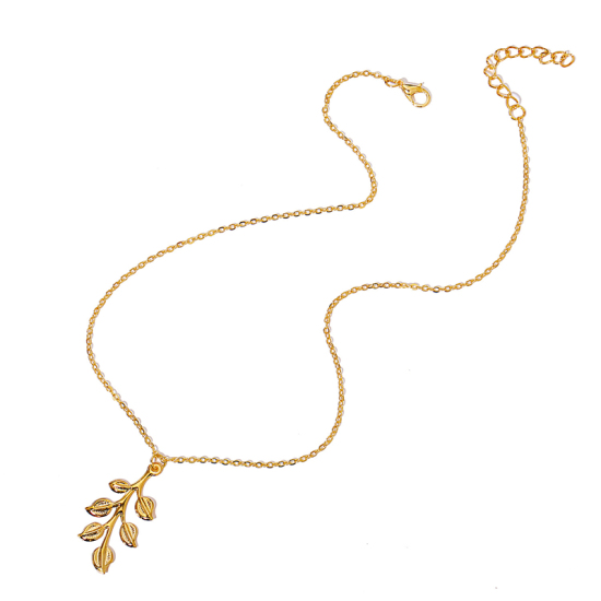 Picture of Necklace Gold Plated Leaf 42.3cm(16 5/8") long, 1 Piece