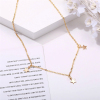 Picture of Choker Necklace Gold Plated Pentagram Star 40cm(15 6/8") long, 1 Piece