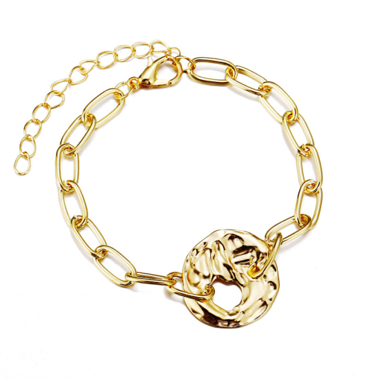 Picture of Paperclip Chains Bracelets Gold Plated Round 16.6cm(6 4/8") long, 1 Piece
