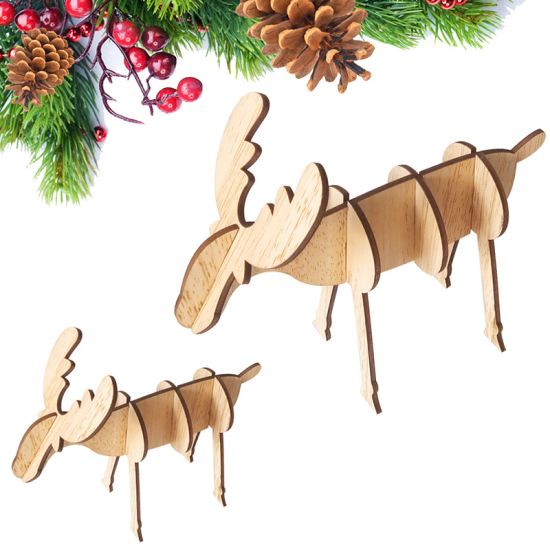 Picture of Ornaments Decorations Natural Christmas Reindeer 16cm x 14cm, 1 Set