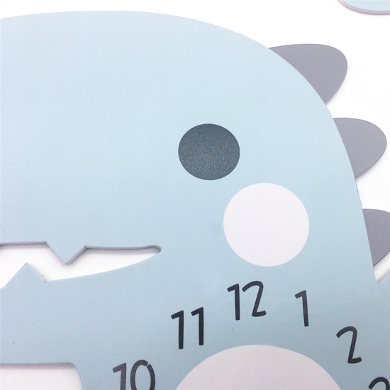Picture of PVC Wall Clock Blue Dinosaur Animal Cloud With Battery 34cm x 30cm, 1 Set