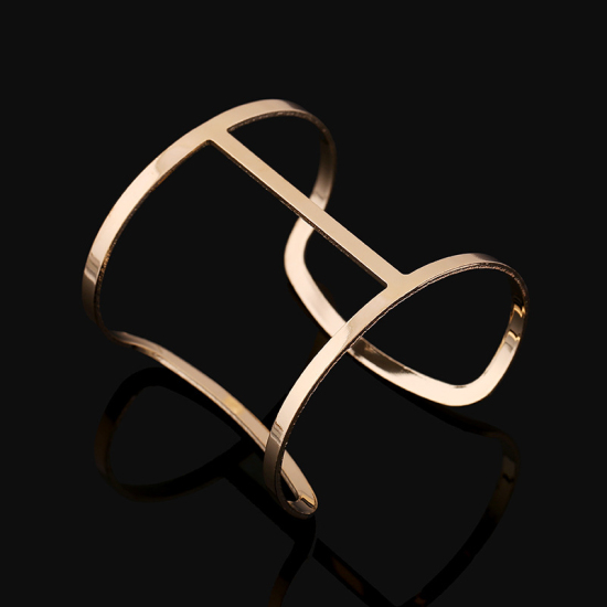 Bild von Offen Manschette Armreife Armband Vergoldet Geometrie 1 Stück