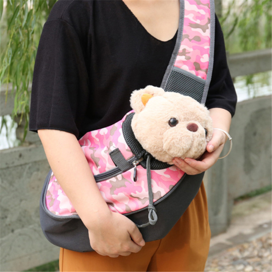 Bild von Oxford Stoff Haustier Tasche Tarnung Rosa 44cm x 26cm, 1 Stück