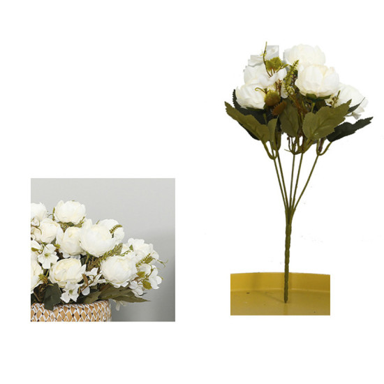 Image de Fleur Artificielle en Plastique Blanc de Lait 30cm, 1 Pièce