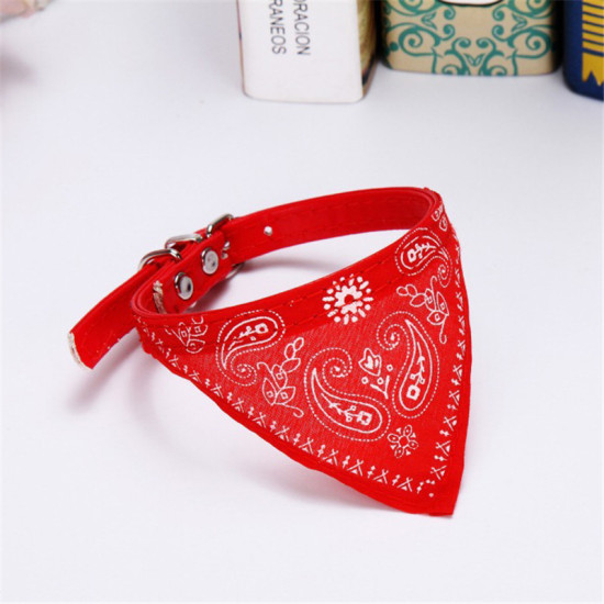 Picture of PU Leather Pet Neckerchief Red Triangle 50cm, 1 Piece