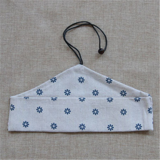 Picture of Fabric Tableware Pouch White & Blue Flower 25cm x 5.5cm, 1 Piece