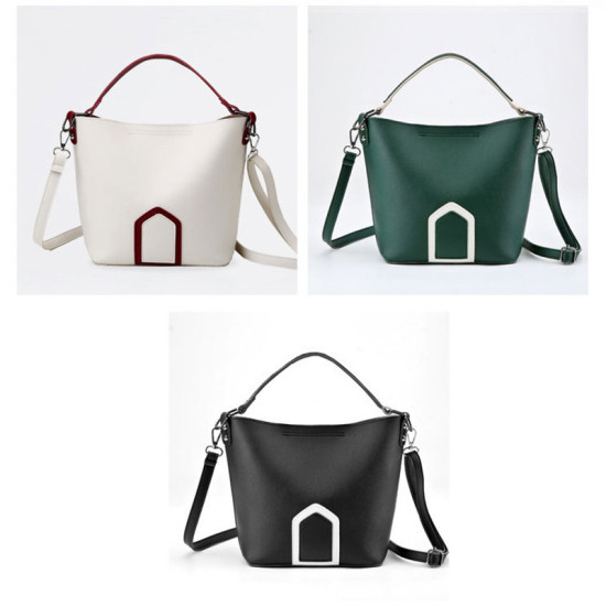 Picture of PU Leather Bucket Bag White 23cm x 20cm , 1 Piece