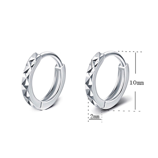 Bild von Messing & Sterlingsilber Ohrreifen Platin Plattiert Ring 10mm D., 1 Paar                                                                                                                                                                                      