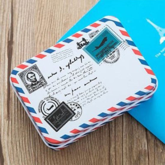 Picture of Iron Based Alloy Candy Box Multicolor Envelope Rectangle 9cm x 6.5cm, 1 Piece