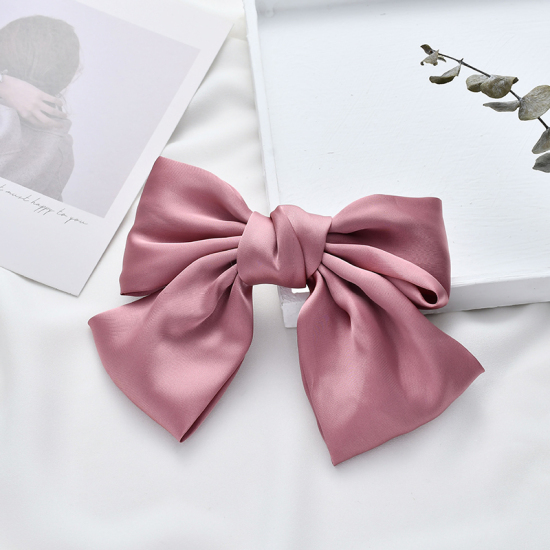 Picture of Satin Hair Clips Dark Pink Bowknot 15cm, 1 Piece