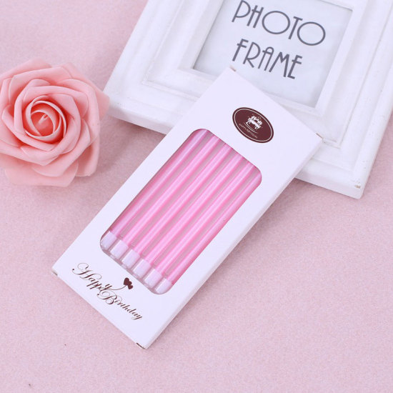 Picture of Paraffin Candles Light Pink 14cm x 0.7cm, 1 Box ( 6 PCs/Box)