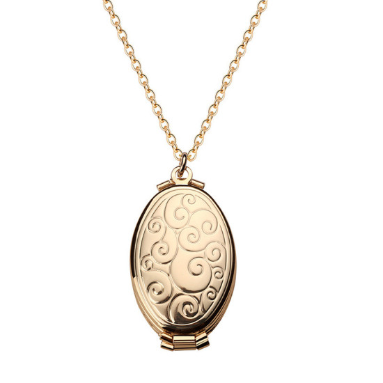 Picture of Brass Necklace Gold Plated Oval Cloud Can Open 45cm(17 6/8") long, 1 Piece                                                                                                                                                                                    