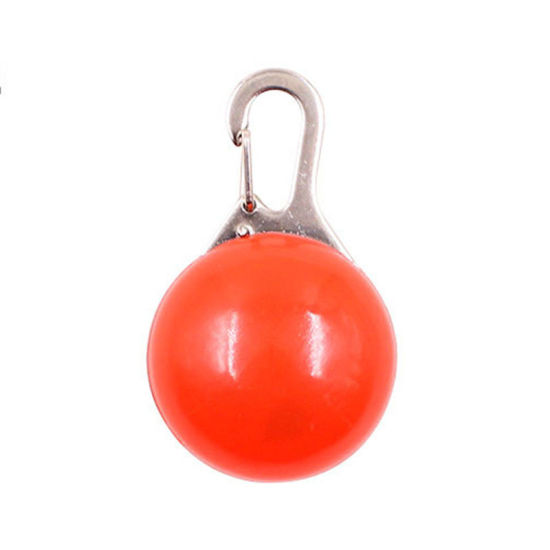 Picture of PVC Pet Products Pendant Round Red LED Light Up 5.5cm x 3.5cm, 1 Piece