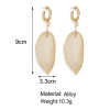Picture of Hoop Earrings Gold Plated Leaf 90mm x 33mm, 1 Pair