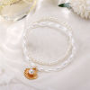 Picture of Anklet Gold Plated White Scallop Imitation Pearl 22cm(8 5/8") 20cm(7 7/8") long, 1 Set ( 2 PCs/Set)