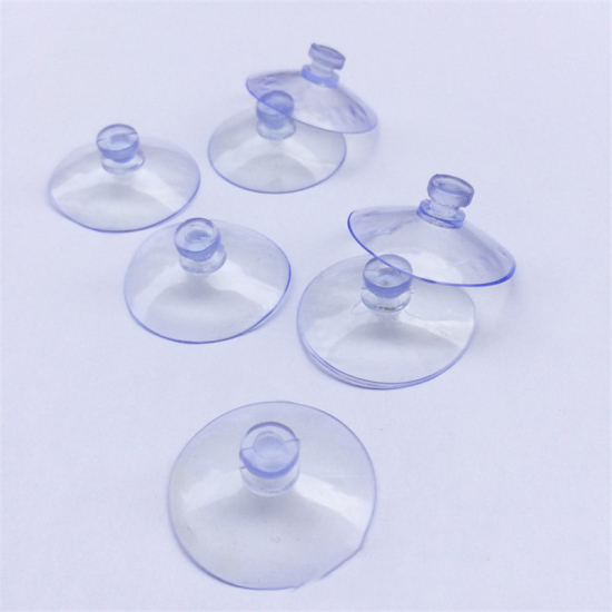 Picture of PVC Suction Cups Transparent Light Blue Mushroom 30mm Dia., 30 PCs