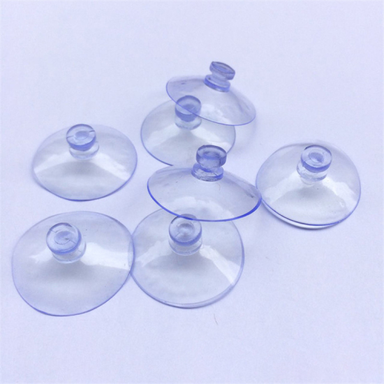 Picture of PVC Suction Cups Transparent Light Blue Mushroom 30mm Dia., 30 PCs