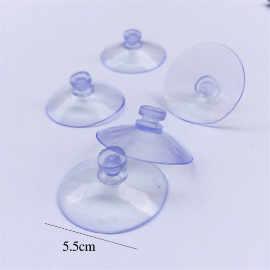 Picture of PVC Suction Cups Transparent Light Blue Mushroom 5.5cm Dia., 30 PCs