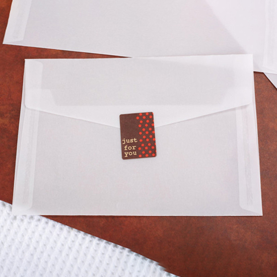 Image de Enveloppe en Papier Calque Rectangle Semi-Transparent 17.5cm x 12.5cm, 10 Pcs