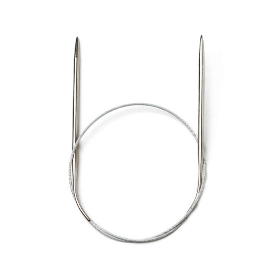 Image de 5mm Aiguille Circulaire Circulaire en Acier Inoxydable 43cm long, 1 Paire