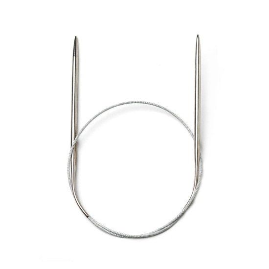 Image de 4.5mm Aiguille Circulaire Circulaire en Acier Inoxydable 43cm long, 1 Paire