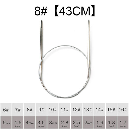 Image de 4mm Aiguille Circulaire Circulaire en Acier Inoxydable 43cm long, 1 Paire