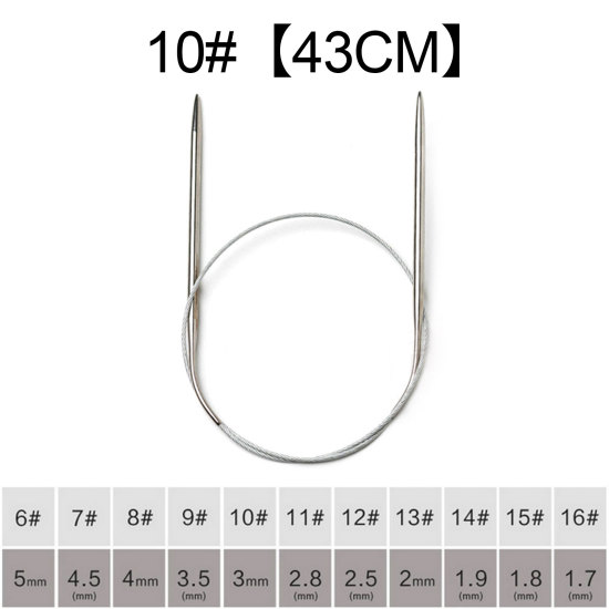 Image de 3mm Aiguille Circulaire Circulaire en Acier Inoxydable 43cm long, 1 Paire