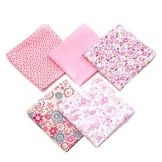 Picture of Cotton Handkerchief Square Mixed Pink 36cm x 36cm, 5 PCs