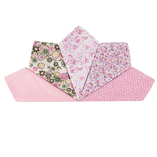 Изображение Cotton Handkerchief Square Mixed Pink 36cm x 36cm, 5 PCs