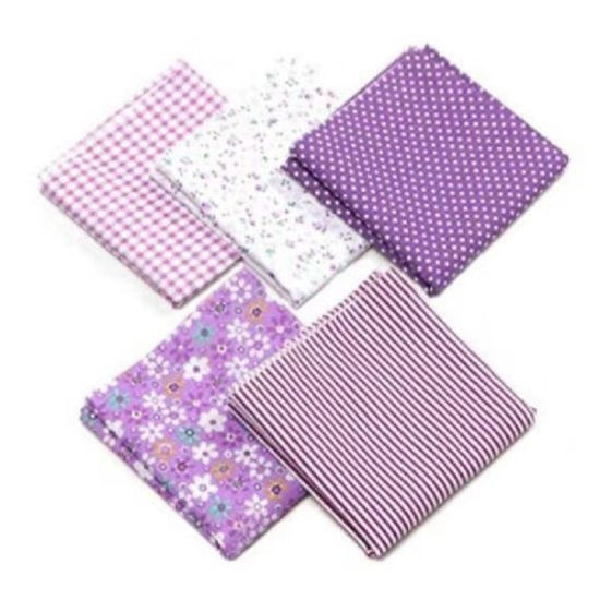 Изображение Cotton Handkerchief Square Mixed Purple 36cm x 36cm, 5 PCs