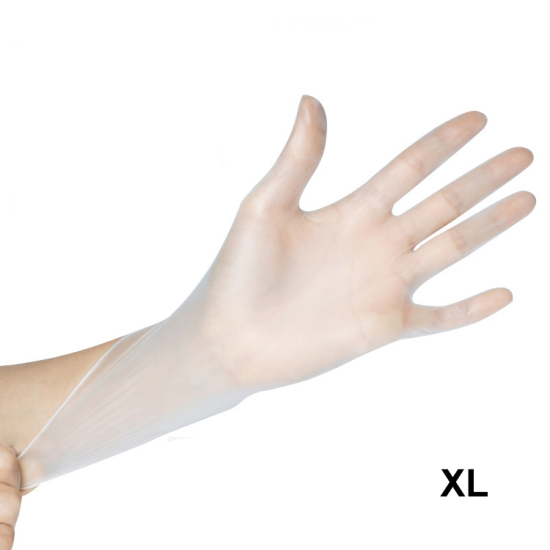 Picture of PVC Disposable Protective Gloves Transparent Clear Size XL 11cm - 10cm, 1 Box ( 100 PCs/Box)
